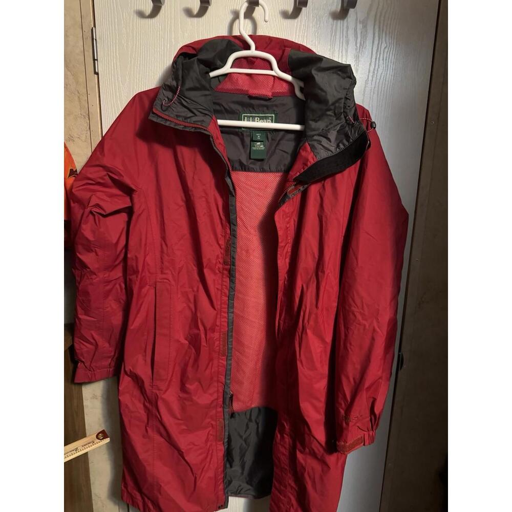 90s Vintage  LLBean All Conditions Red Hooded Jacket Men's Gore-Tex SIZE Medium